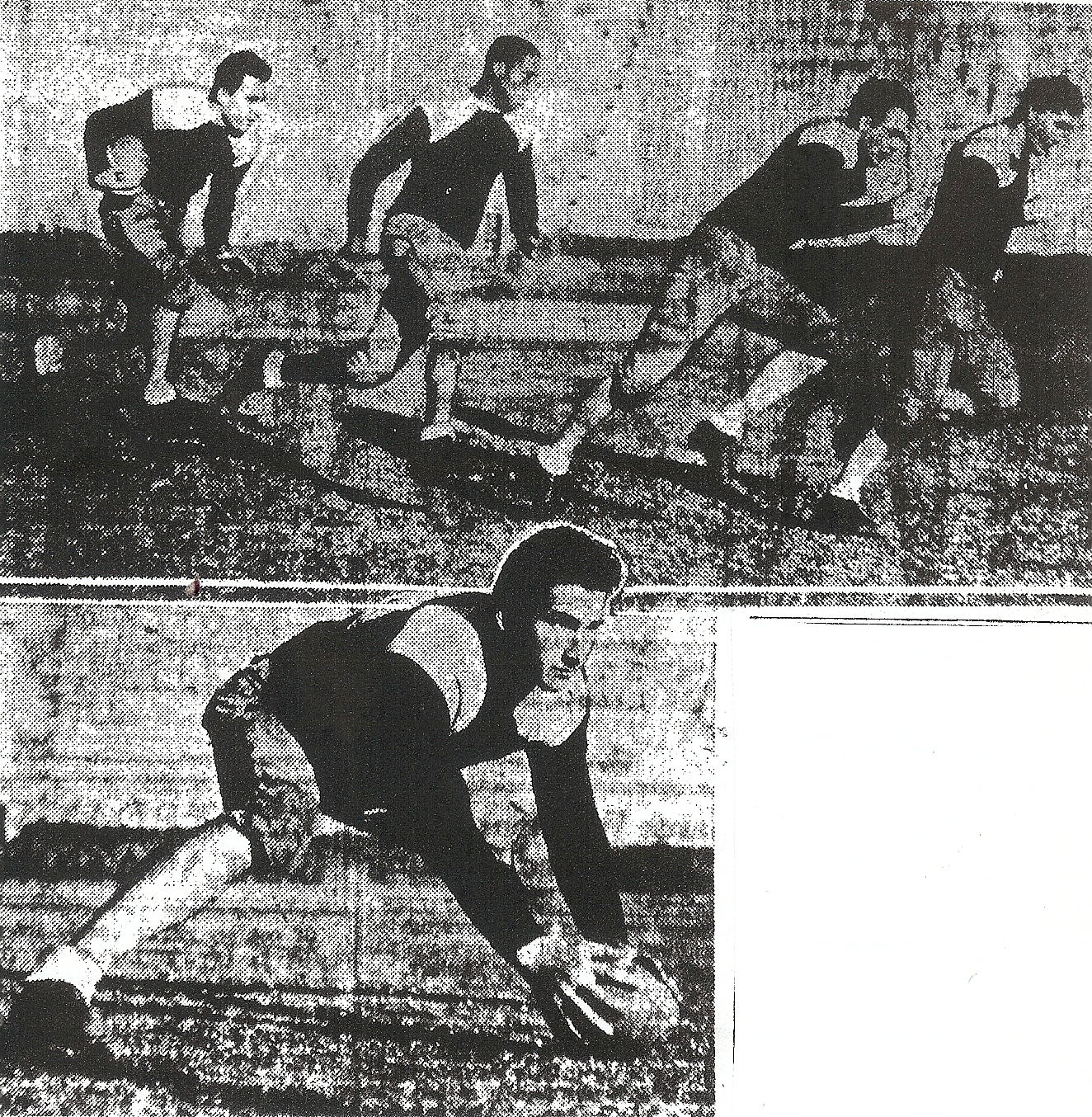 Ambrose Schindler, Haldon Grey, Kenny Brown, and Coy Dunn (from left) were 4/5 of San Diego High potent backfield. Schindler and center Bill Simons (below) were all-Southern California.