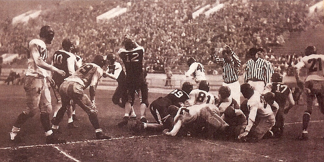 Under the pile of bodies is Inglewood quarterback Padgett, who scored Sentinels' touchdown in 7-6 win over San Diego.