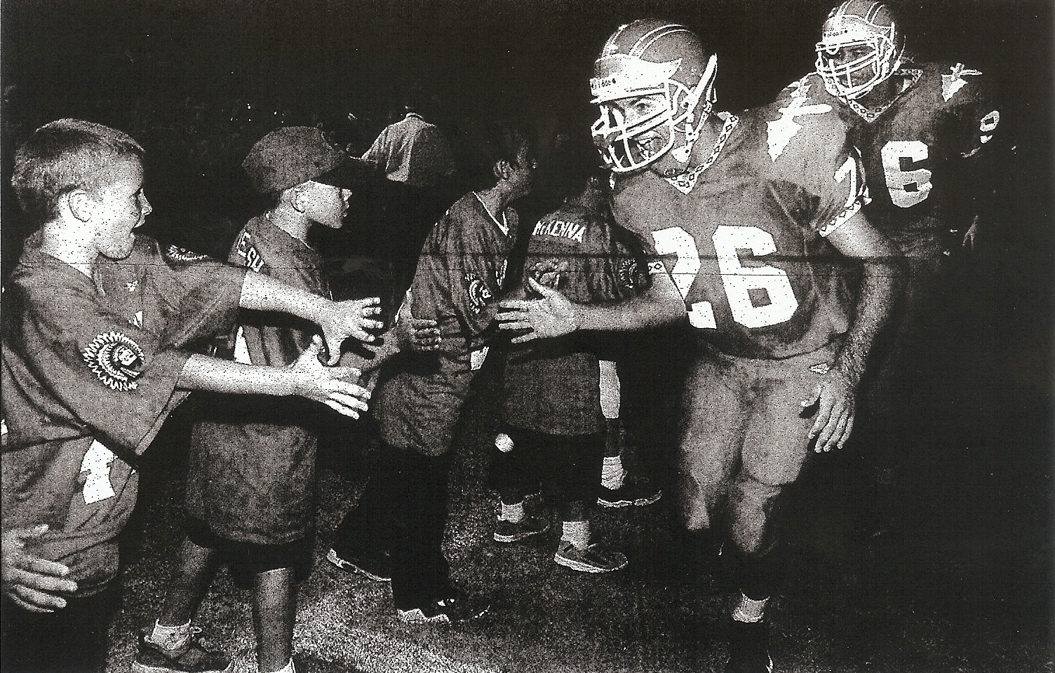 Future Fallbrook Warriors hooked up with John Beccera (26) and Alatini Tuitupou.