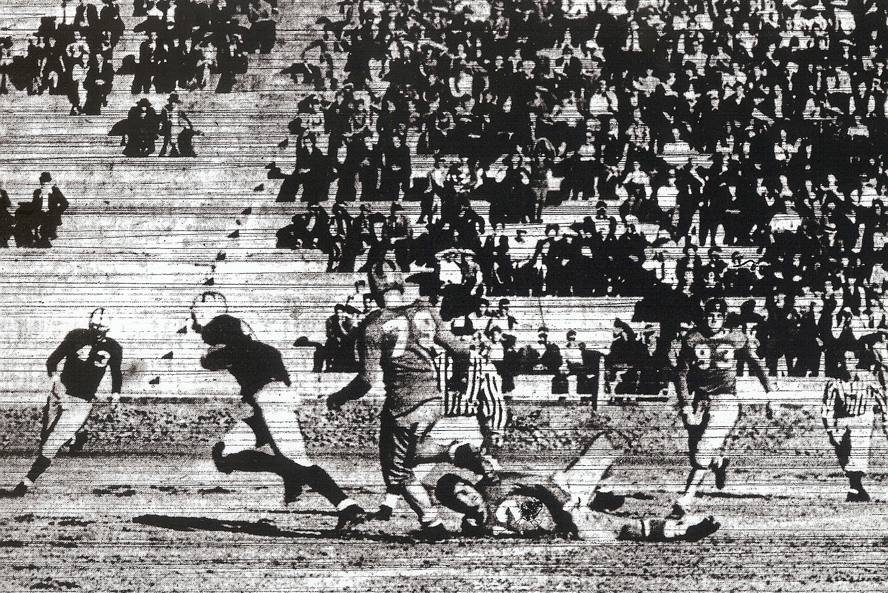 San Diego's Hank Newman caught pass from Red Isom and scored on 15-yard play for first touchdown against Hoover.