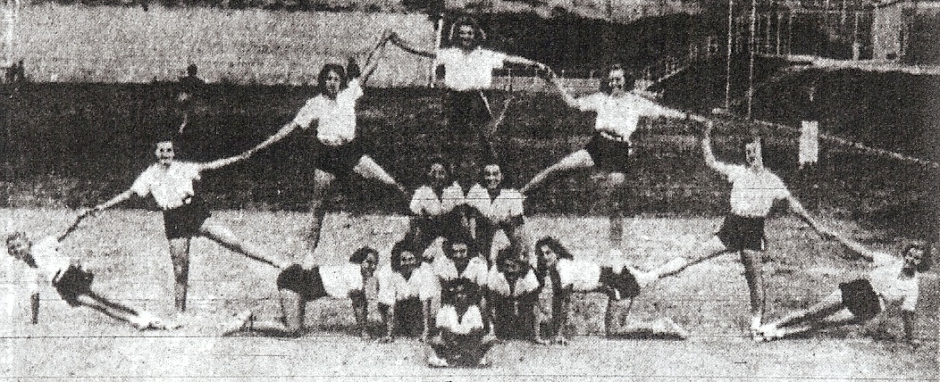 The girls' tumbling squad provided halftime entertainment at La Jolla's home games.