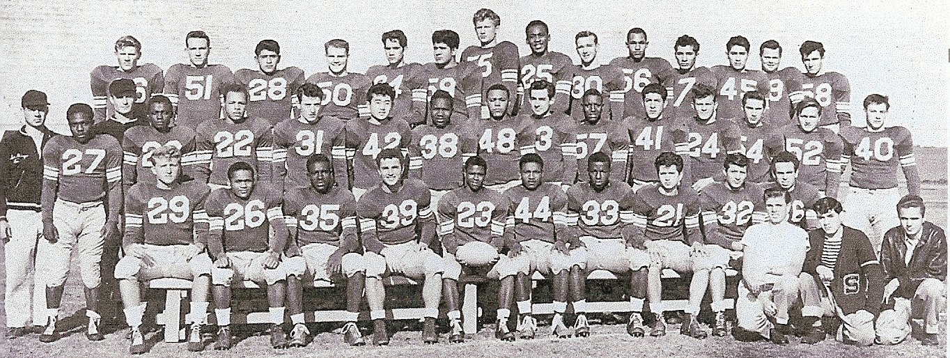 Duane Maley and Bill Bailey (from left behind second row) took the 1947 Hilltoppers to southern California finals.